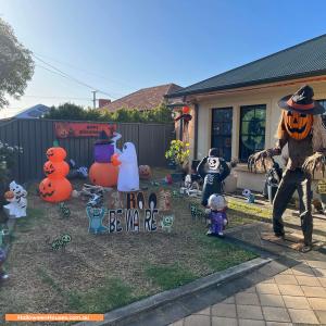 Halloween display at 16 Minerva Crescent, Croydon Park